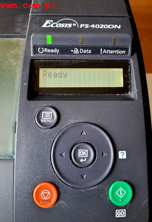 komunikat ready w drukarce laserowej Kyocera FS-4020DN